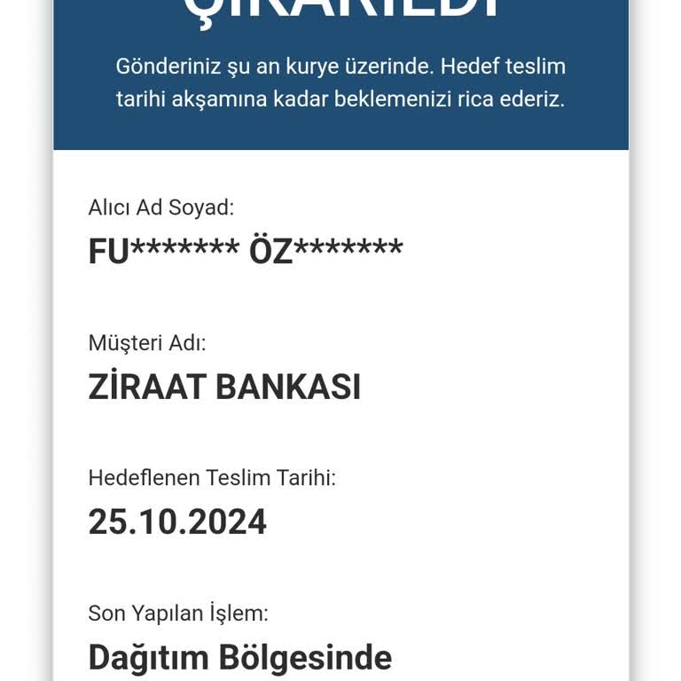 AGT Kurye İle Kart Teslimatında Süregelen Sorun