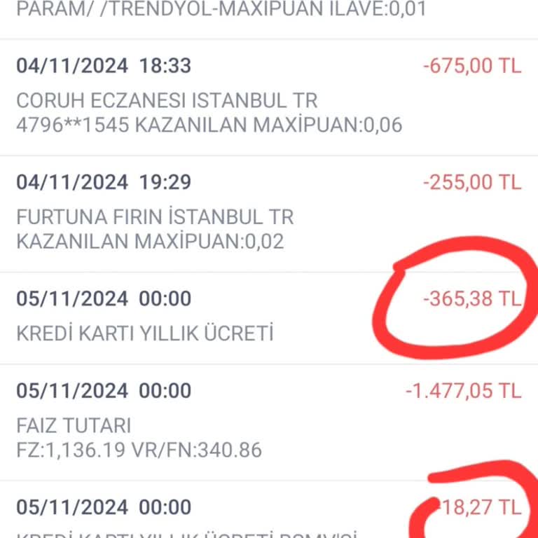 İzinsiz Kesilen Kredi Kartı Aidat Ücreti
