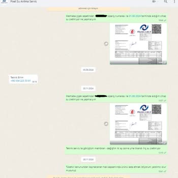 Su Arıtma Cihazında Sürekli Sorun Ve İlgisiz Müşteri Hizmetleri