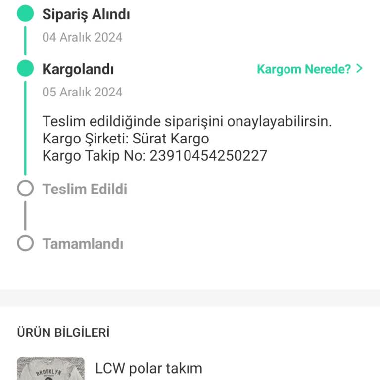 Sürat Kargo'da İptal Seçeneği Eksikliği