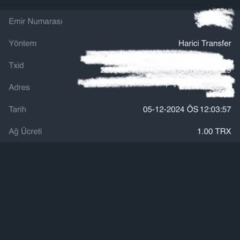 Kripto Para Yatırma İşleminde Eksik Gönderim Hatası