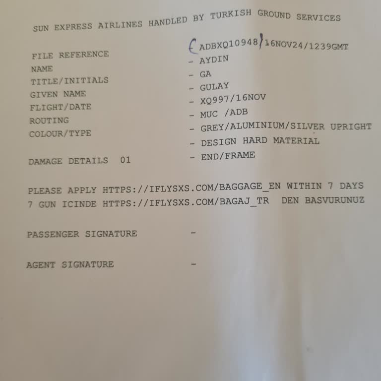 SunExpress Damaged My Luggage on Munich-Izmir Flight—No Follow-Up or Support