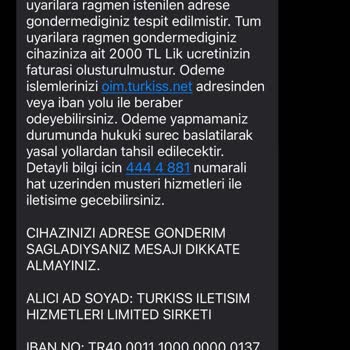 Turkiss'in Yanlış Faturalandırma Ve İletişim Eksikliği Sorunu
