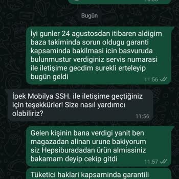 İpek Mobilya'dan Alınan Üründe Uzun Süreli Servis Sorunu