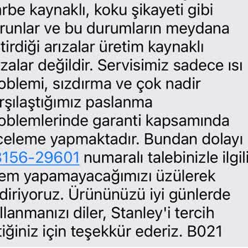 Stanley Termosun Sızdırma Problemi Ve Garanti Hayal Kırıklığı