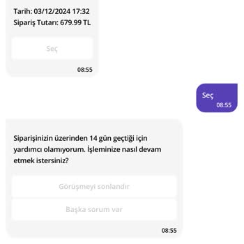 Getir Çarşı'da Çiçek Siparişi Hayal Kırıklığı