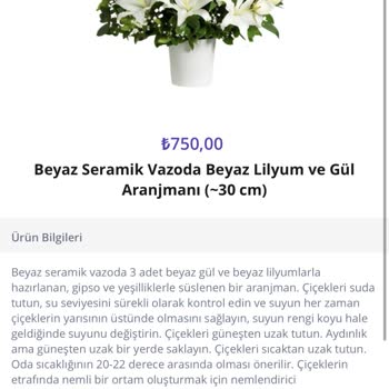 Getir Çarşı'da Çiçek Siparişi Hayal Kırıklığı