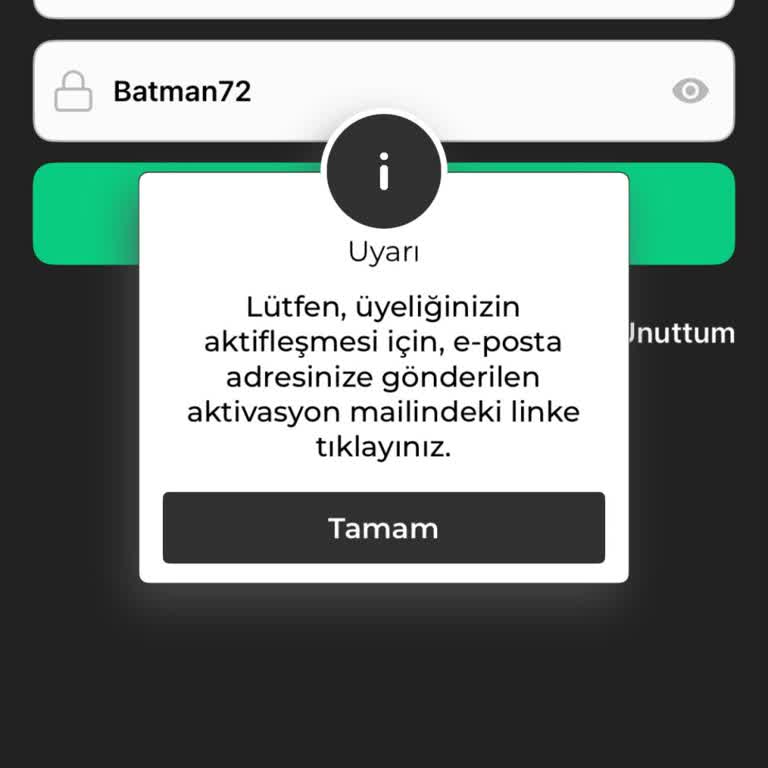 Lufian Uygulamasında Üyelik Sonrası Giriş Sorunu