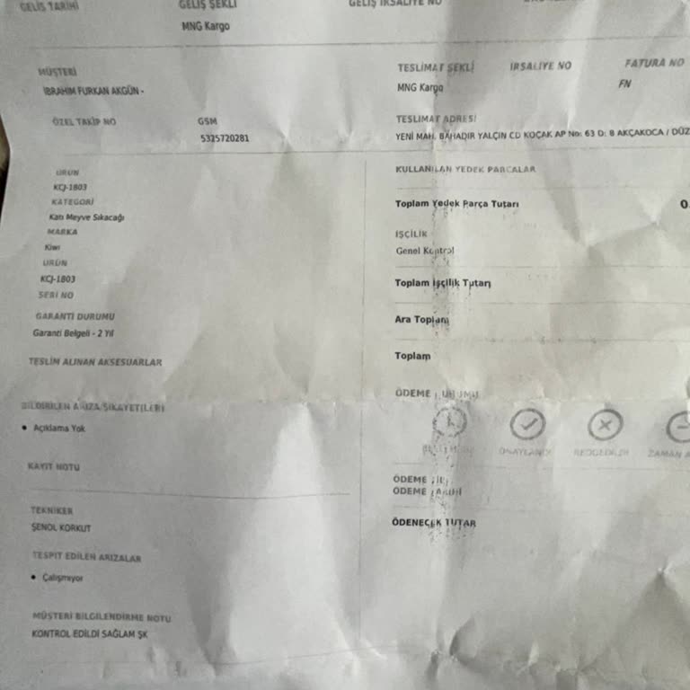 Garanti Sürecinde Hayal Kırıklığı