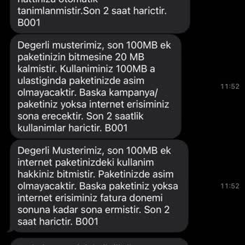 Fatura Aşım Ücretleri Ve Yetersiz İnternet Paketi