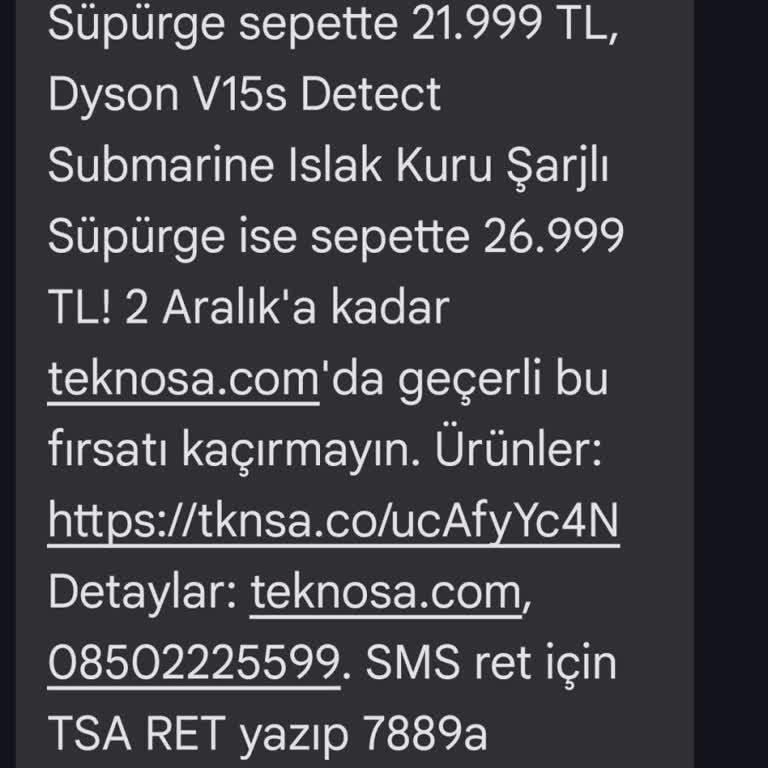 Teknosa'dan Yanıltıcı İndirim Mesajı