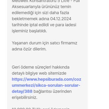 Hayati Ürün Siparişinin İptali Ve Mağduriyet