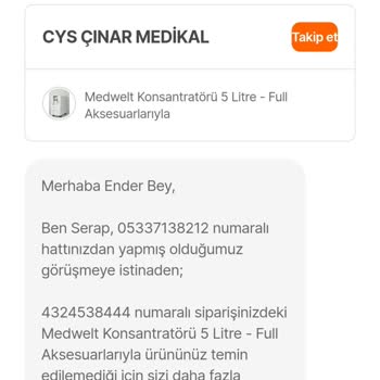 Hayati Ürün Siparişinin İptali Ve Mağduriyet