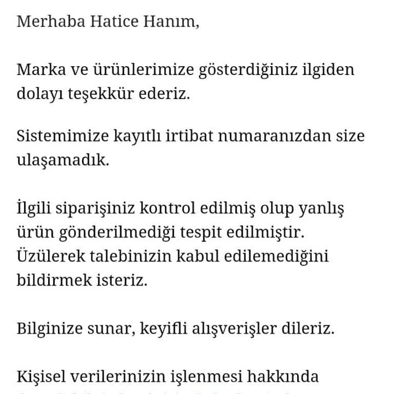 Yanlış Ürün Gönderimi Ve İade Sorunu