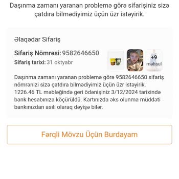 Defolu Ürün Ve Eksik İade Sorunu