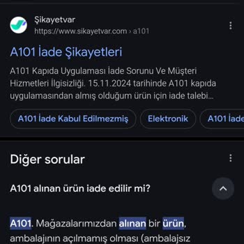 A101 Marketinde İade Ve Değişim Sorunu