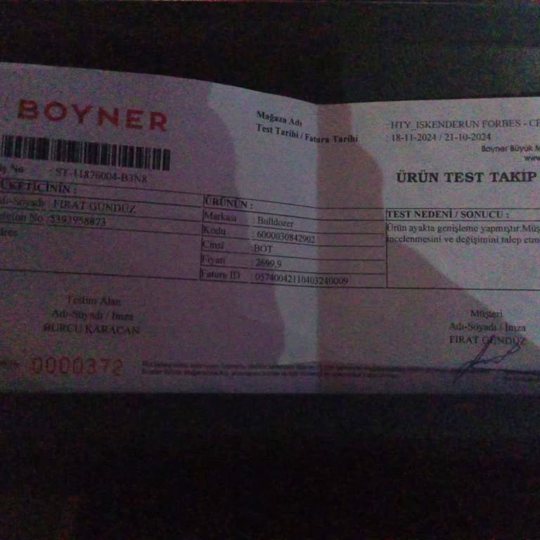 Boyner'den Alınan Botun Genişlemesi Ve İade Talebinin Reddedilmesi