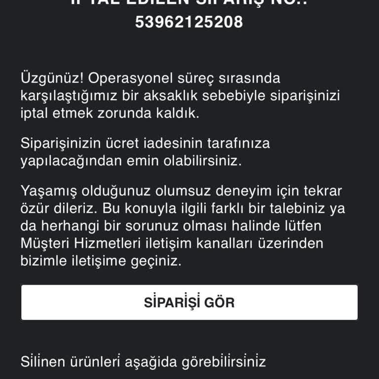 Zara'dan Sipariş İptali Ve Müşteri Memnuniyetsizliği