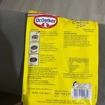 Dr. Oetker Çikolatalı Sosun Acılığı
