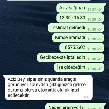 Teslimat Sorunu Ve Müşteri Hizmetleri İlgisizliği
