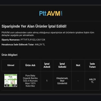 Epttavm'de 9 Gün Boyunca Hazırlıkta Kalan Bebek Bezi Siparişi