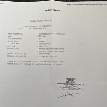 Valiz Hasarı Ve Yetersiz Tazminat Teklifi