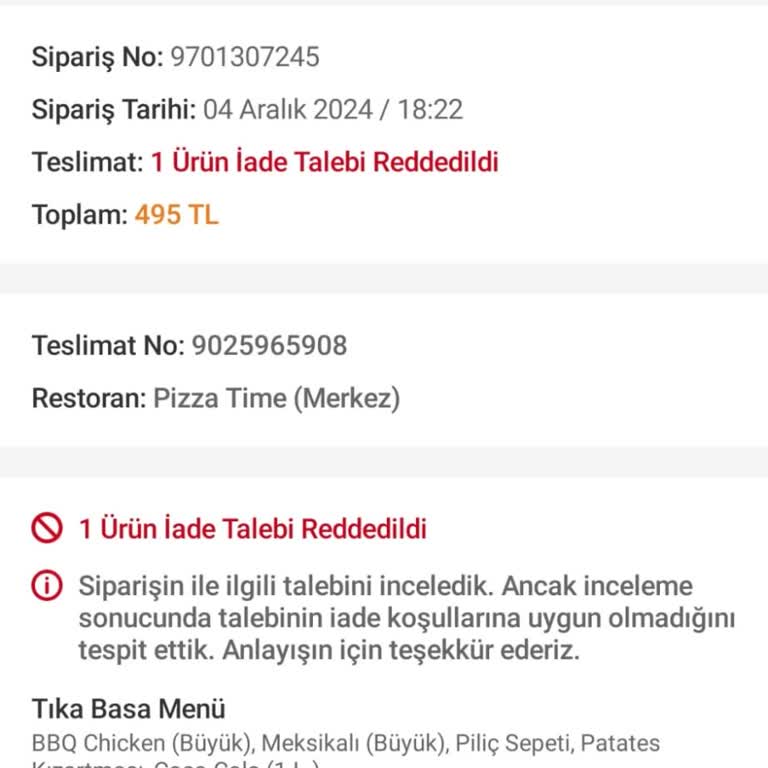 Trendyol Yemek Teslimat Sonrası Mağduriyet Ve Çözüm Eksikliği