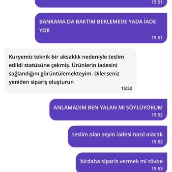 Teslim Edilmeyen Sipariş Ve Çözüm Sunamayan Destek
