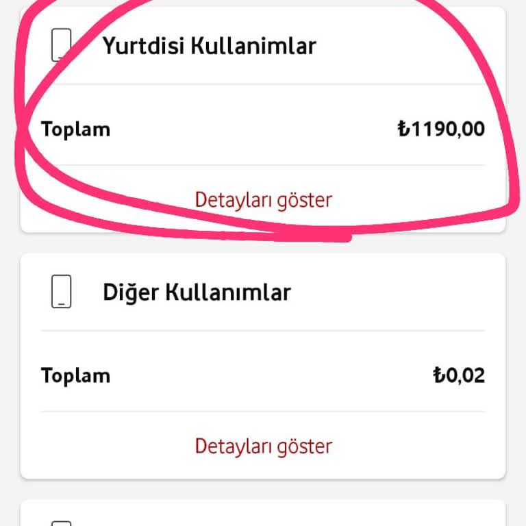 Yurt Dışı Kullanım Ücreti Hatası