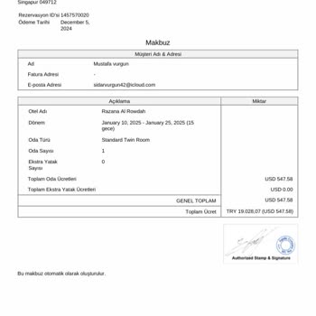 Agoda Rezervasyonunda Çifte Çekim Sorunu