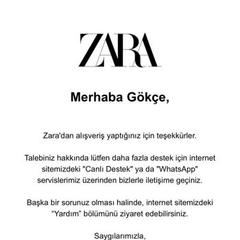 Zara'dan İade Edilmeyen Ücret Ve Müşteri Hizmetleri Sorunu