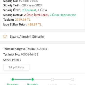 Penti İndirimli Alışverişte Sipariş İptali Ve Mağduriyet