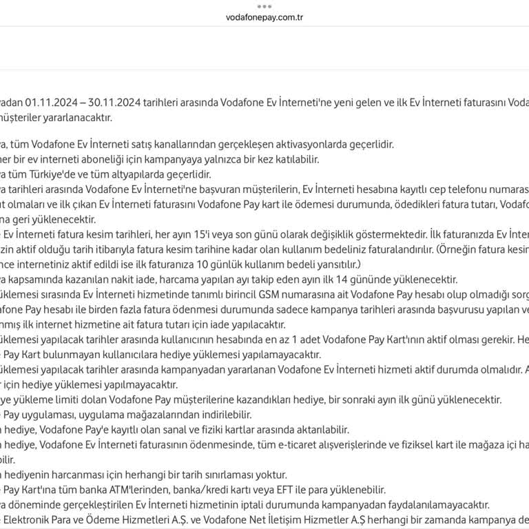 Vodafone Kampanyasında İade Sorunu
