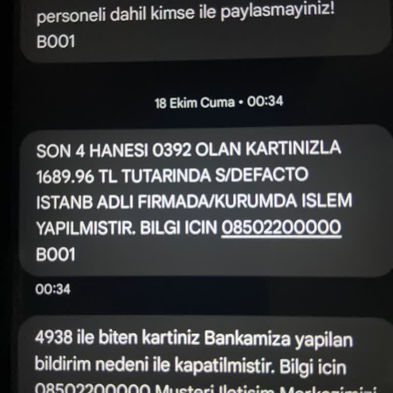Banka Güvencesi Altında Olmayan Kart Harcamaları