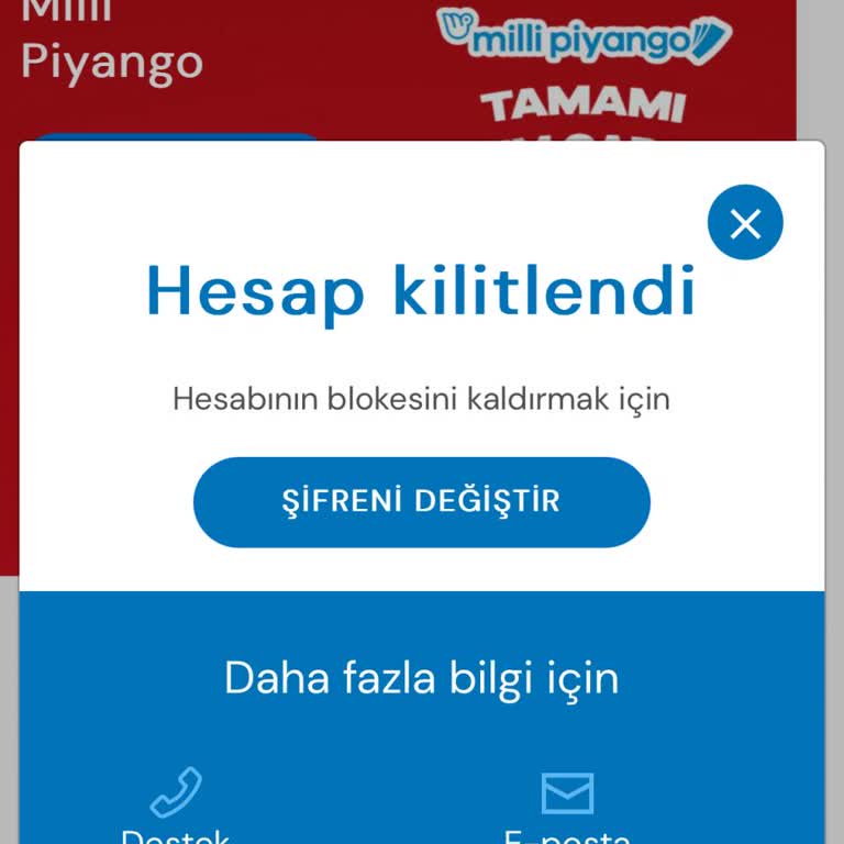 Milli Piyango Şifre Bloke Sorunu