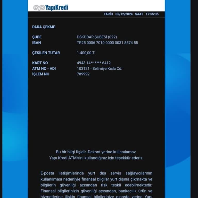 ATM'de Para Yatırma Sorunu