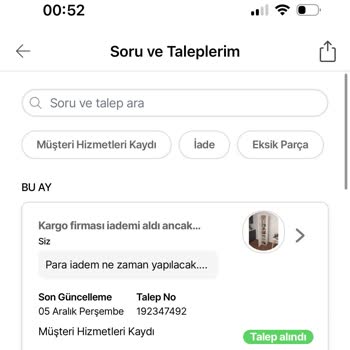 Eksik Parça Ve Geciken Ücret İadesi Mağduriyeti