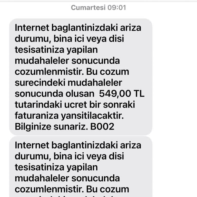 Haksız Ücret Yansıtması Ve İnternet Kesintisi Sorunu