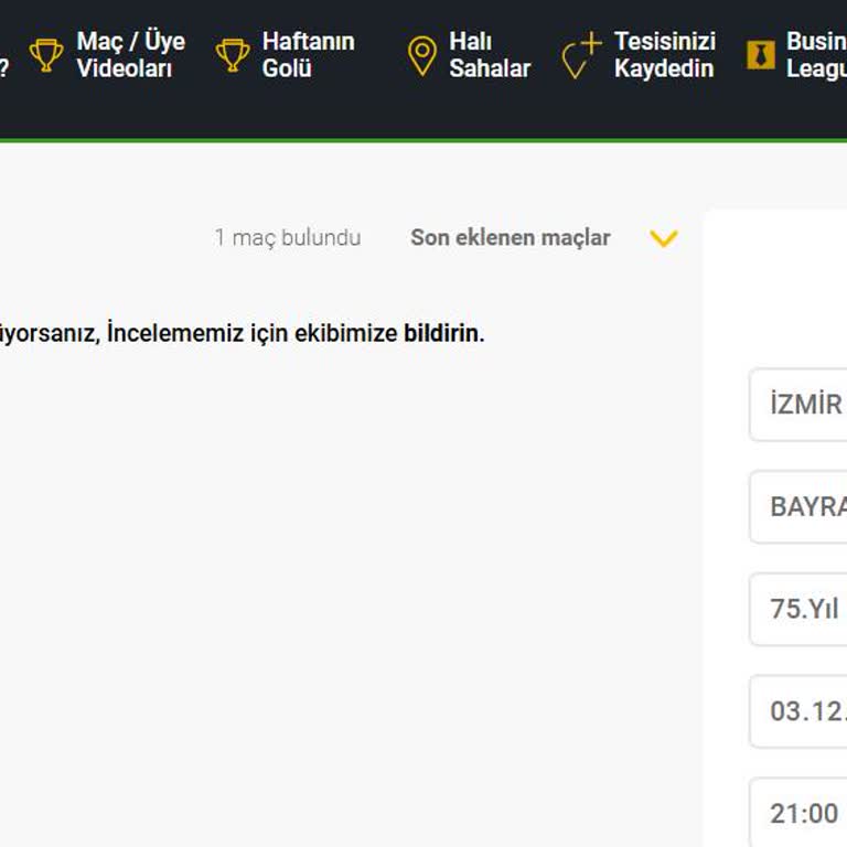 Sosyal Halı Saha Platformunda Yayınlanmayan Maç Videoları