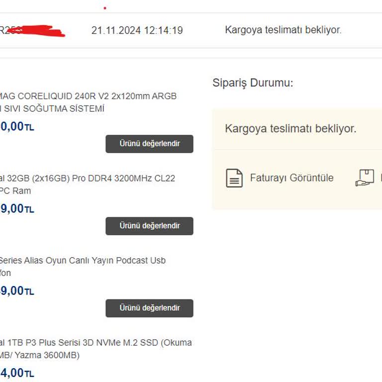Vatan Bilgisayar'dan İnternet Siparişi Hayal Kırıklığı