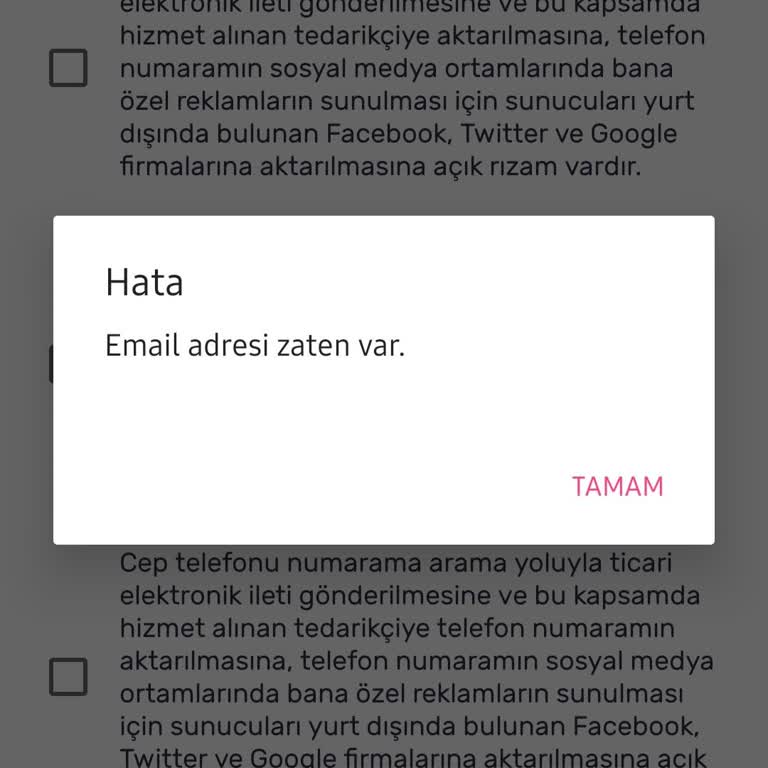 Gratis Uygulamasında Giriş Sorunu