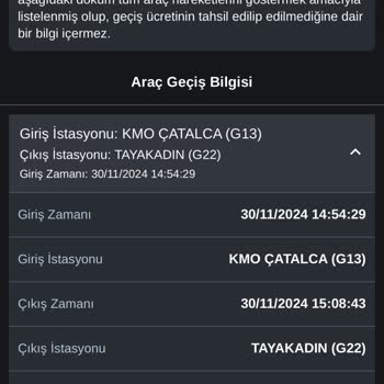 Yanlış Geçiş Ücretleri Hakkında İtiraz