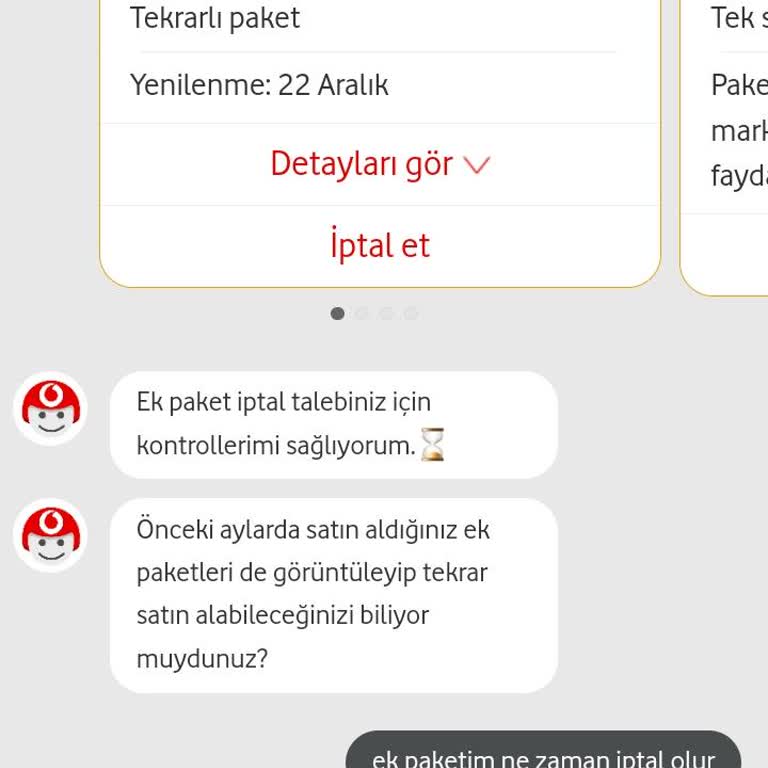 Vodafone Ek Paket İptal Sorunu
