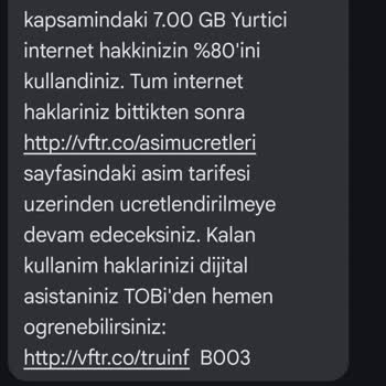 Vodafone İnternet Kullanımında Yanıltıcı Bilgilendirme Ve Müşteri Hizmetleri Sorunu