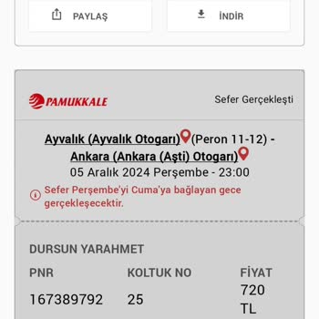 Otobüs Gecikmesi Nedeniyle Kaybedilen Çankırı Bileti