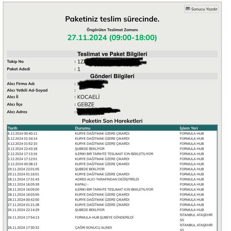 UPS Kargo Mağduriyeti: Teslim Edilmeyen Forma