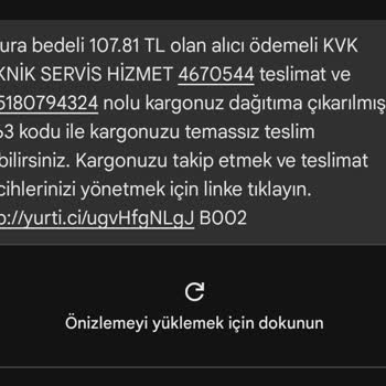 KVK Servisinde Ek Ücret Ve Kargo Sorunu