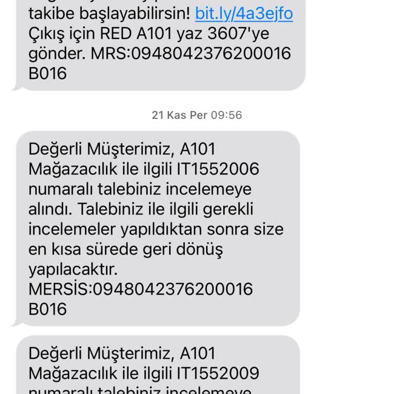 Fatura Talebime A101'den 16 Gündür Yanıt Yok!