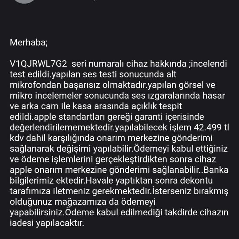 Garanti Kapsamında Olmayan Yüksek Servis Ücreti Şoku
