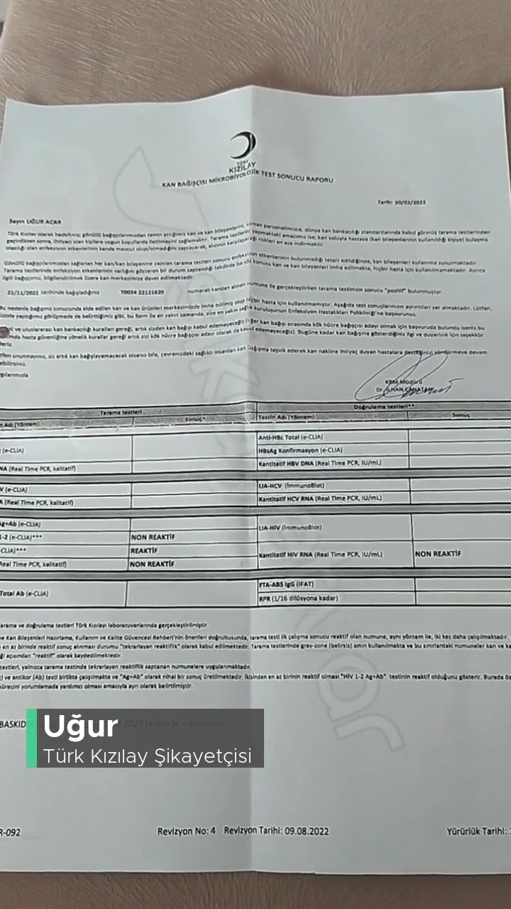 Kızılay'ın Kan Tahlil Sonuçlarının Yanlış Çıkması! videonun kapak resmi